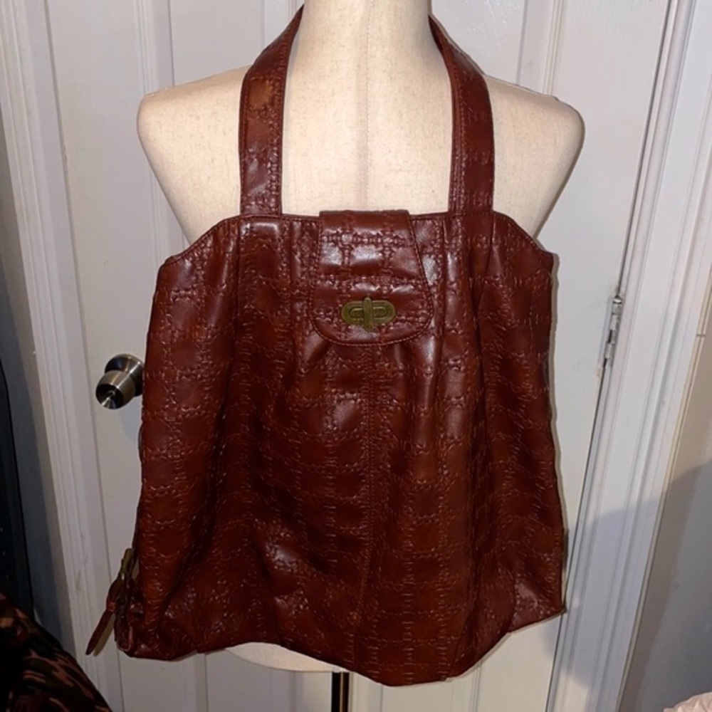 unique Brown Tote/Hobo W:Bracelet Handle Purse!